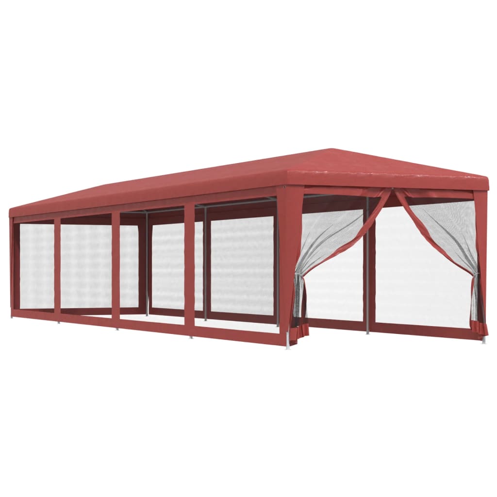 Partytent met 10 mesh zijwanden 3x12 m HDPE rood is nu te koop bij PeponiXL, paradijselijk wonen!