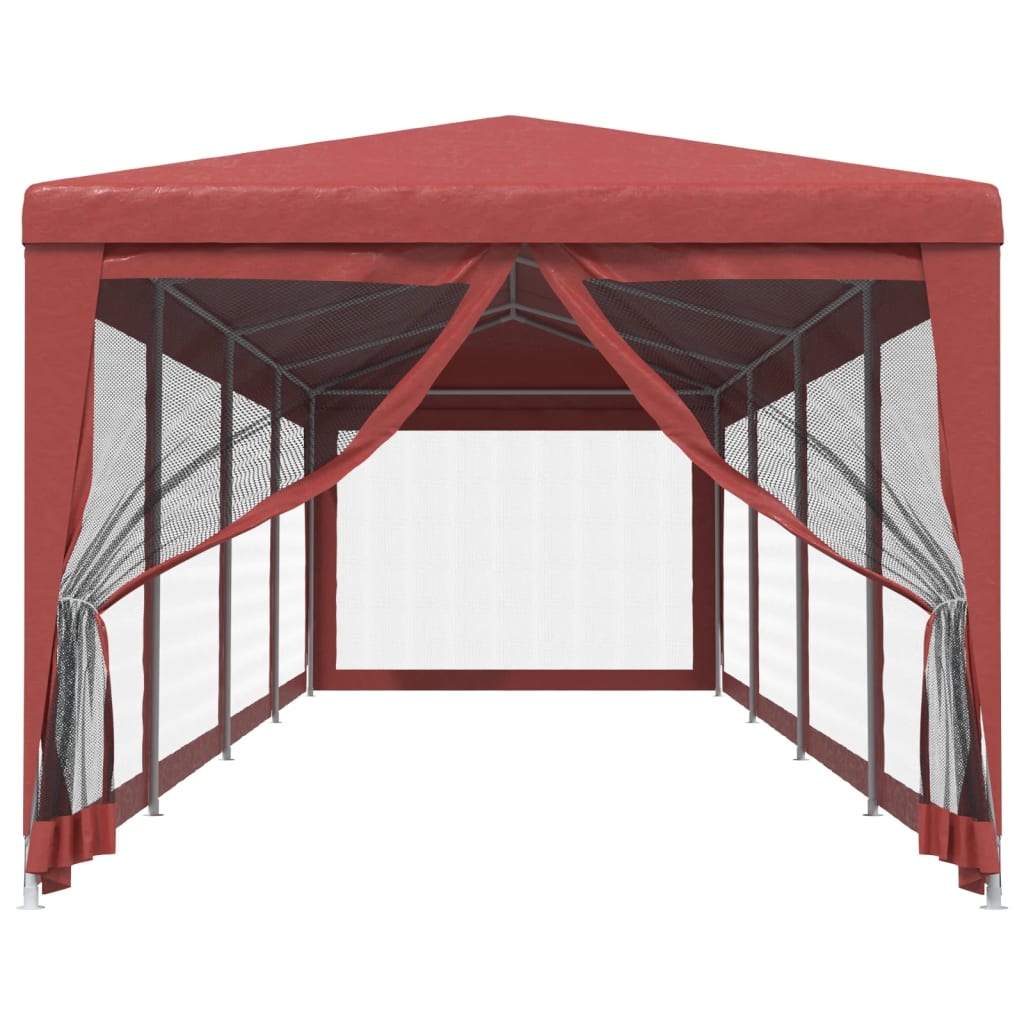 Partytent met 10 mesh zijwanden 3x12 m HDPE rood is nu te koop bij PeponiXL, paradijselijk wonen!