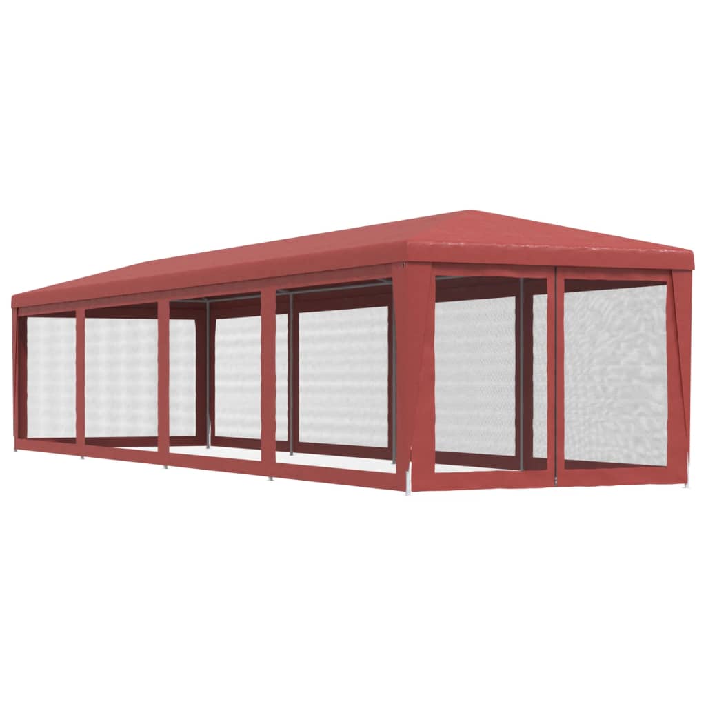 Partytent met 10 mesh zijwanden 3x12 m HDPE rood is nu te koop bij PeponiXL, paradijselijk wonen!