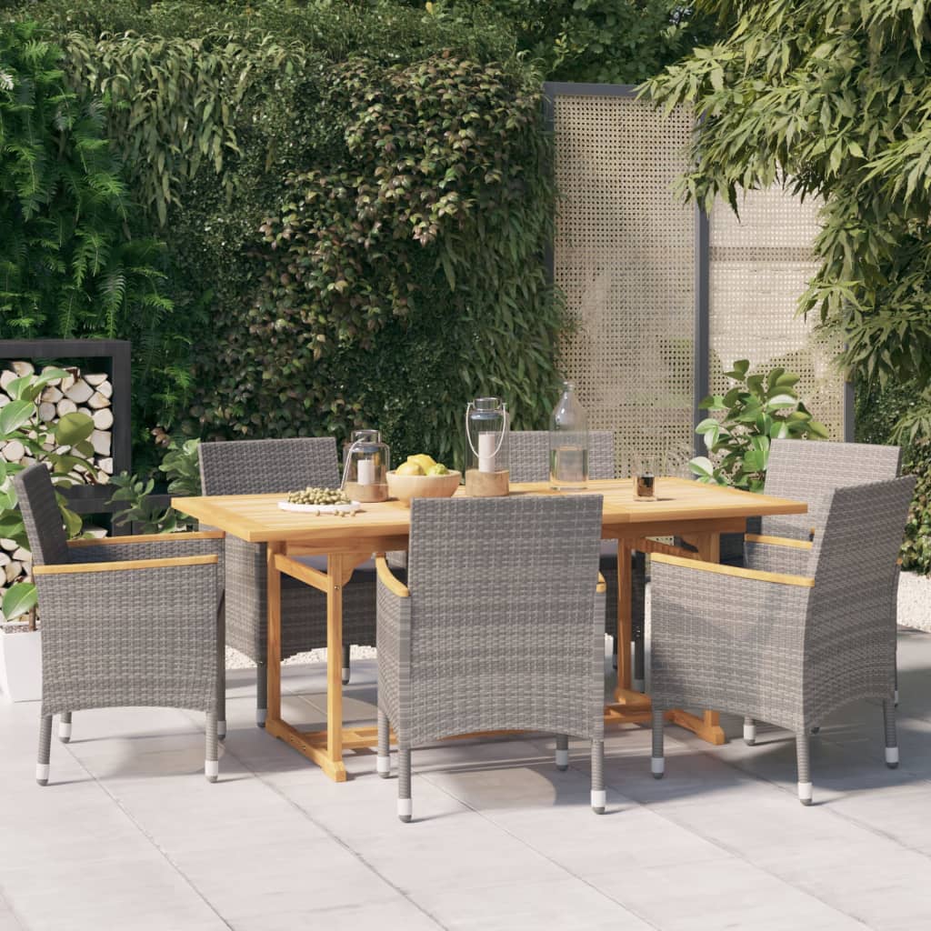 7-delige Tuinset met kussens grijs is nu te koop bij PeponiXL, paradijselijk wonen!