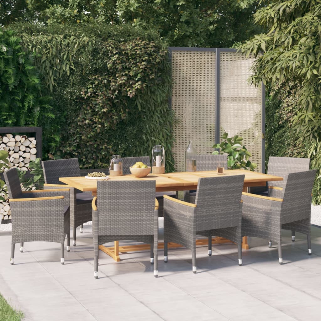 9-delige Tuinset met kussens grijs is nu te koop bij PeponiXL, paradijselijk wonen!