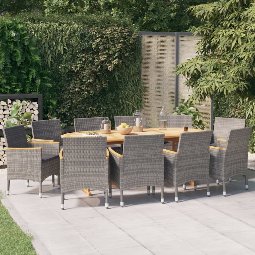 11-delige Tuinset met kussens grijs is nu te koop bij PeponiXL, paradijselijk wonen!