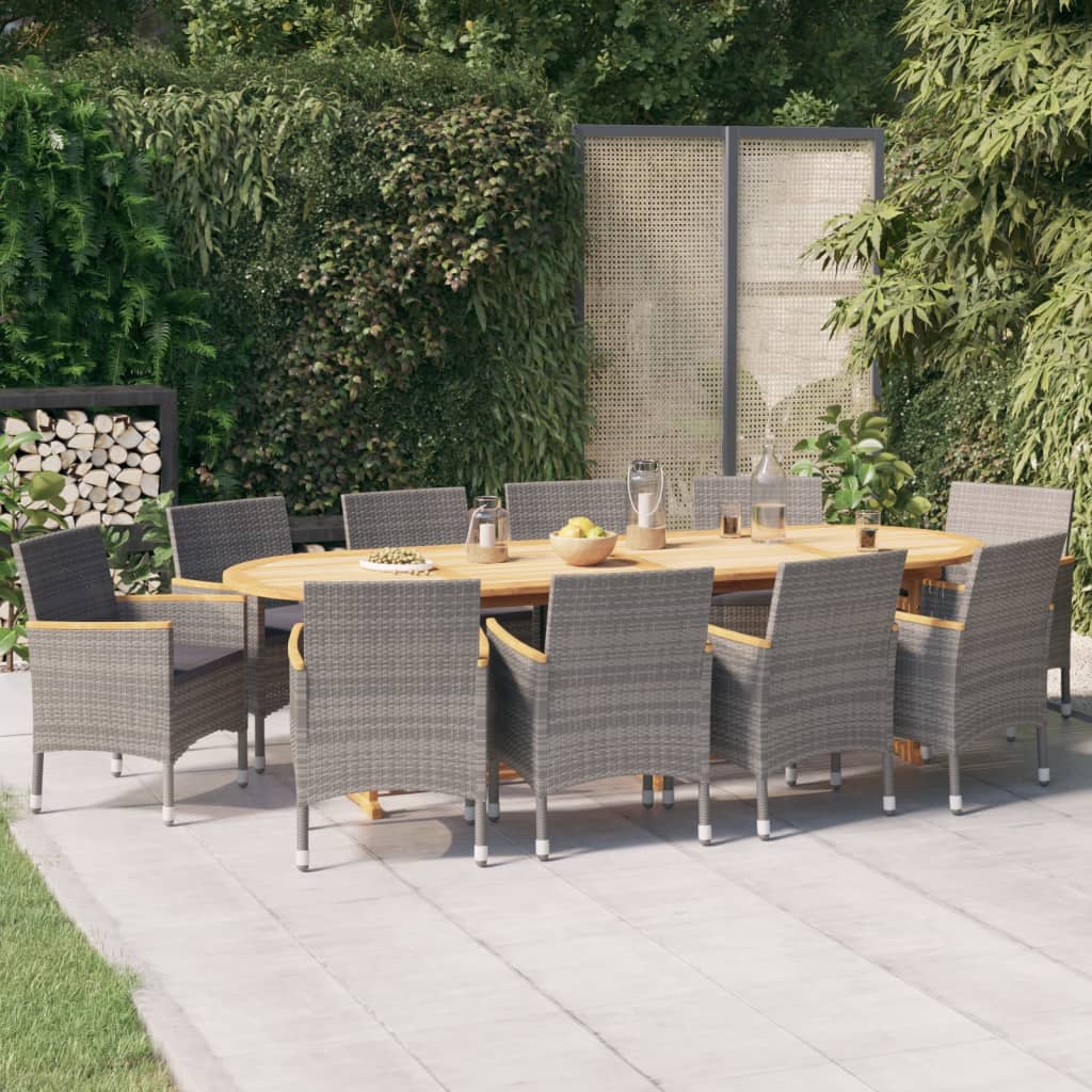 11-delige Tuinset met kussens grijs is nu te koop bij PeponiXL, paradijselijk wonen!