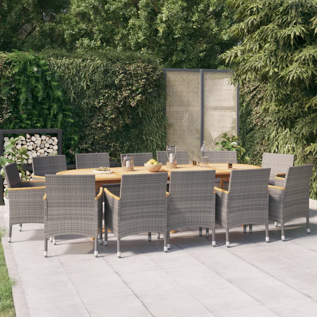 13-delige Tuinset met kussens grijs is nu te koop bij PeponiXL, paradijselijk wonen!