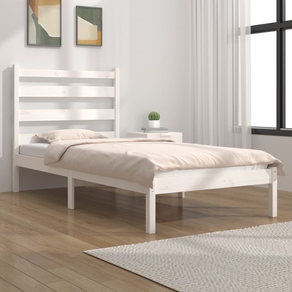 Bedframe massief grenenhout wit 100x200 cm is nu te koop bij PeponiXL, paradijselijk wonen!
