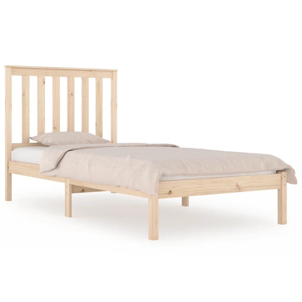 Bedframe massief grenenhout zwart 75x190 cm is nu te koop bij PeponiXL, paradijselijk wonen!