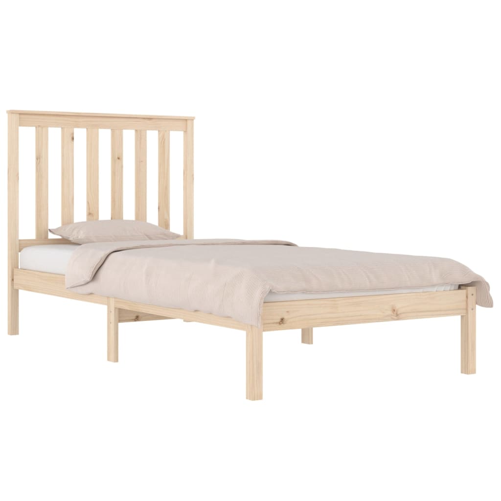 Bedframe massief grenenhout zwart 75x190 cm is nu te koop bij PeponiXL, paradijselijk wonen!