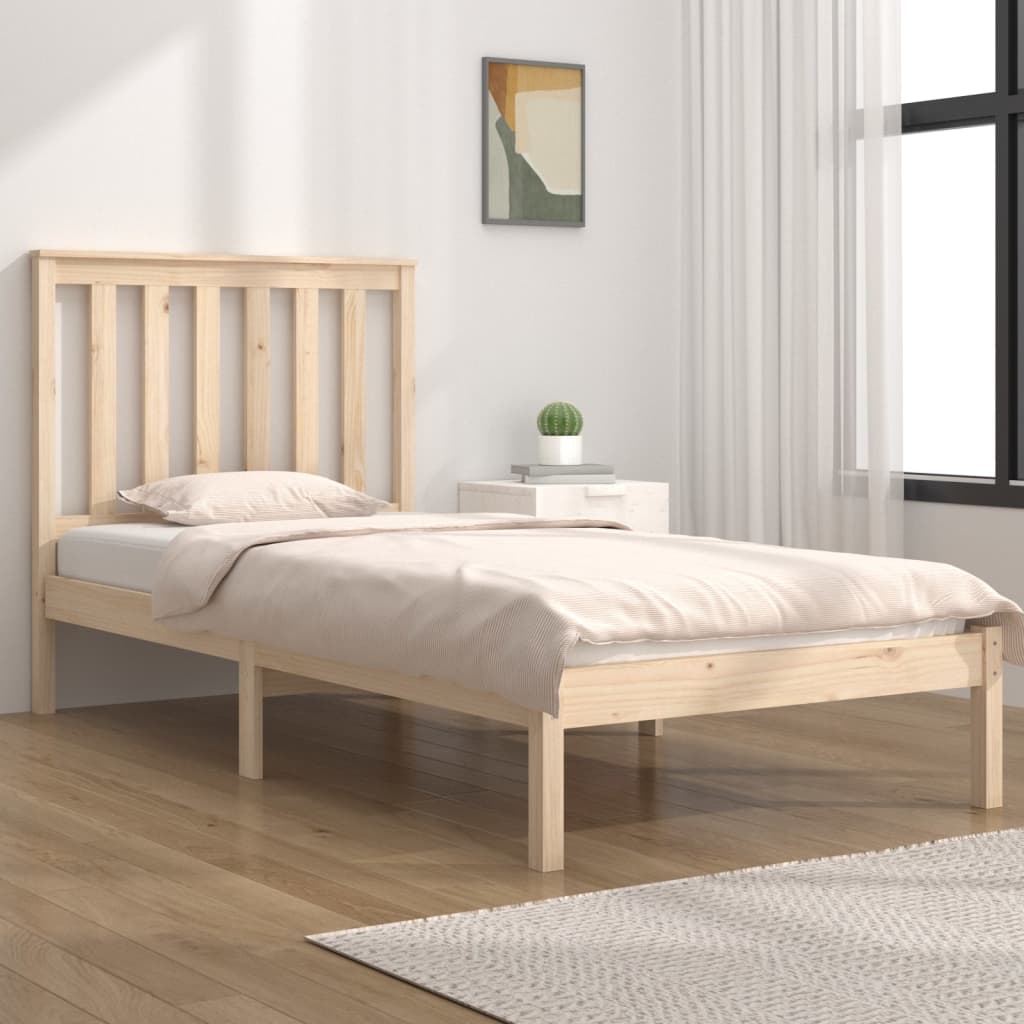 Bedframe massief grenenhout zwart 75x190 cm is nu te koop bij PeponiXL, paradijselijk wonen!