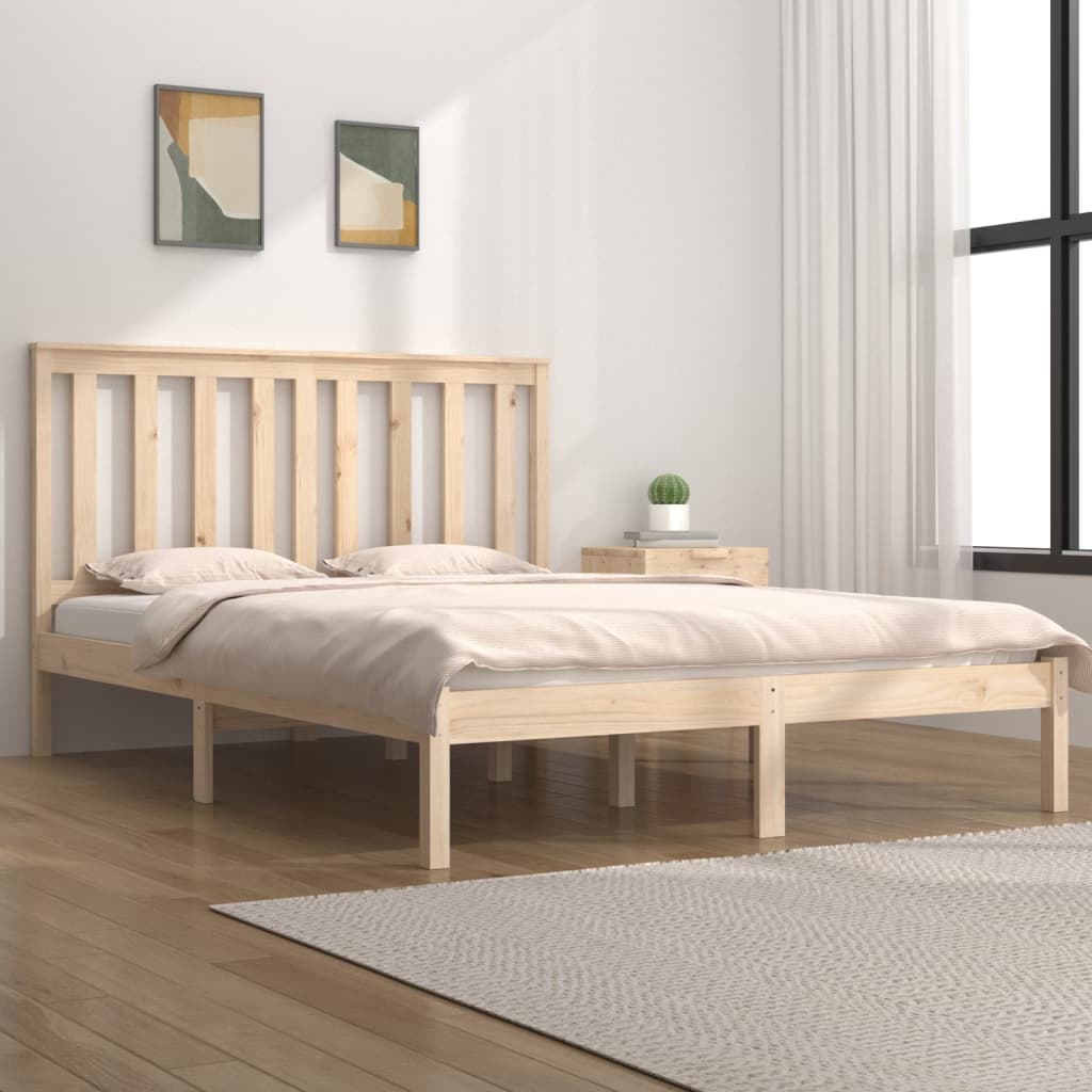 Bedframe massief grenenhout 135x190 cm is nu te koop bij PeponiXL, paradijselijk wonen!