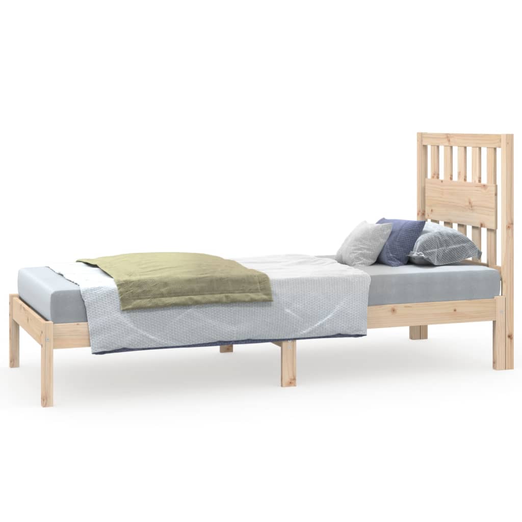 Bedframe massief grenenhout zwart 75x190 cm is nu te koop bij PeponiXL, paradijselijk wonen!