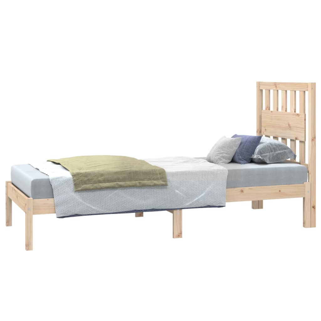 Bedframe massief grenenhout zwart 75x190 cm is nu te koop bij PeponiXL, paradijselijk wonen!