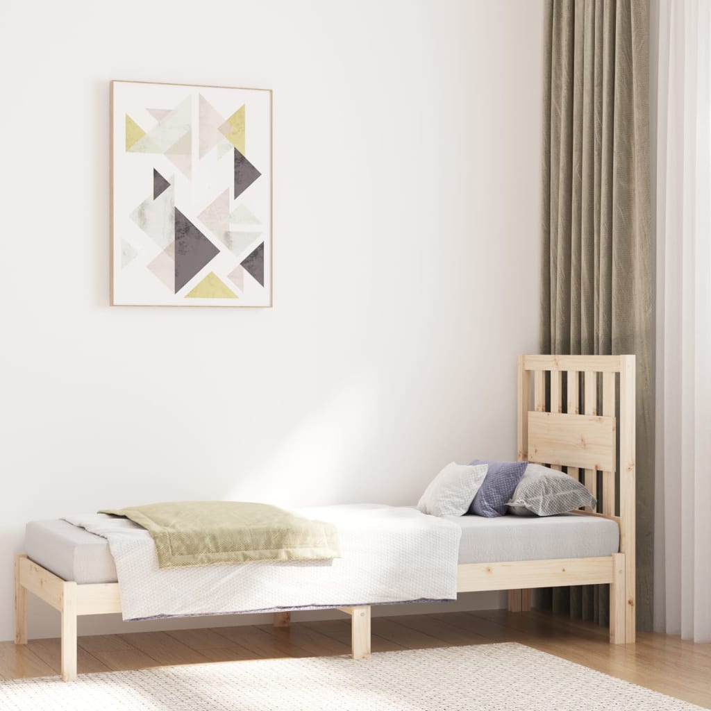 Bedframe massief grenenhout zwart 75x190 cm is nu te koop bij PeponiXL, paradijselijk wonen!