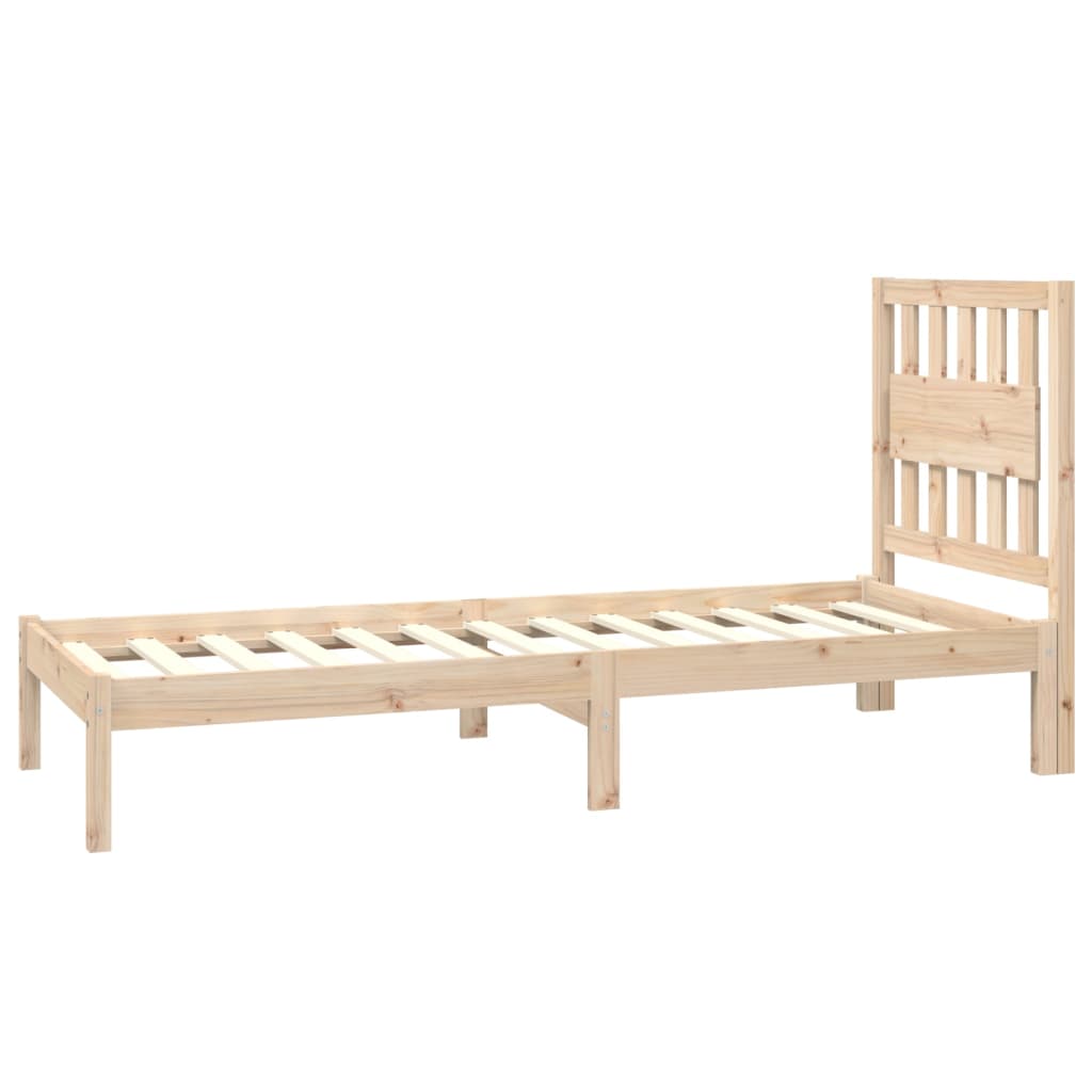 Bedframe massief grenenhout zwart 75x190 cm is nu te koop bij PeponiXL, paradijselijk wonen!