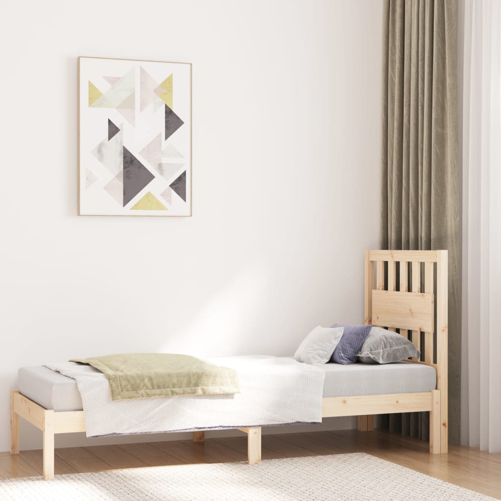Bedframe massief grenenhout zwart 75x190 cm is nu te koop bij PeponiXL, paradijselijk wonen!