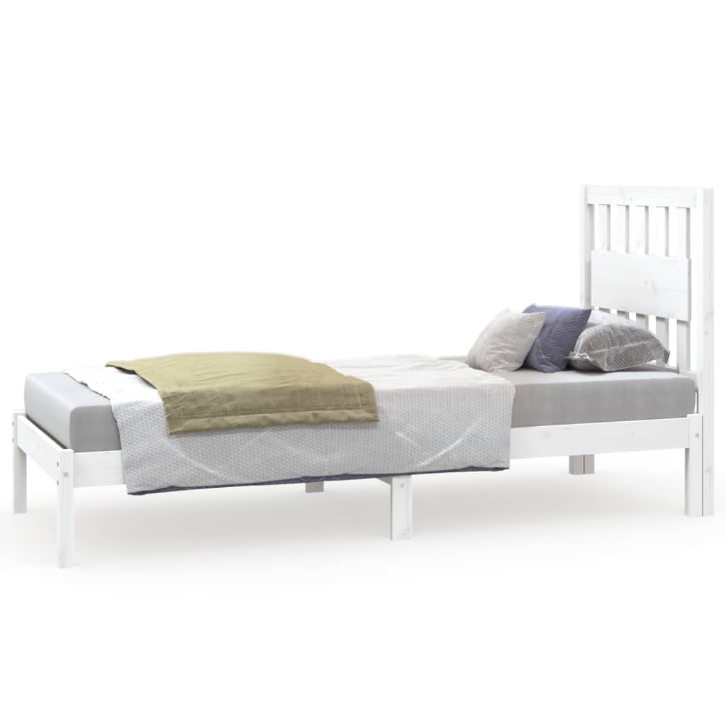 Bedframe massief grenenhout wit 75x190 cm is nu te koop bij PeponiXL, paradijselijk wonen!