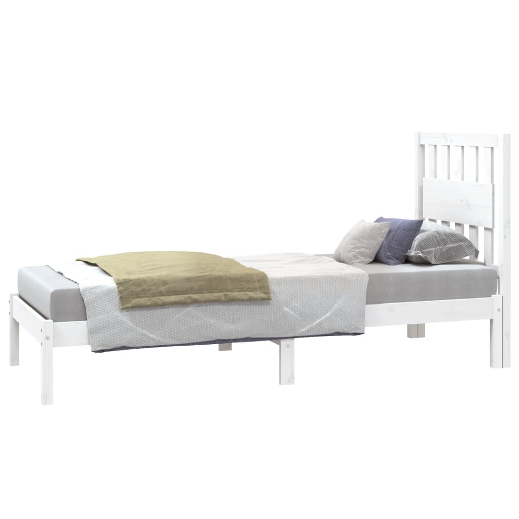 Bedframe massief grenenhout wit 75x190 cm is nu te koop bij PeponiXL, paradijselijk wonen!