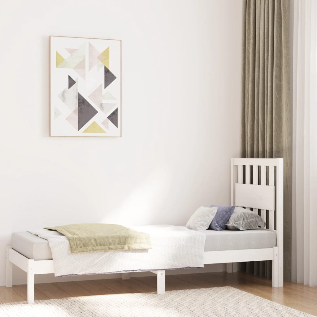 Bedframe massief grenenhout wit 75x190 cm is nu te koop bij PeponiXL, paradijselijk wonen!