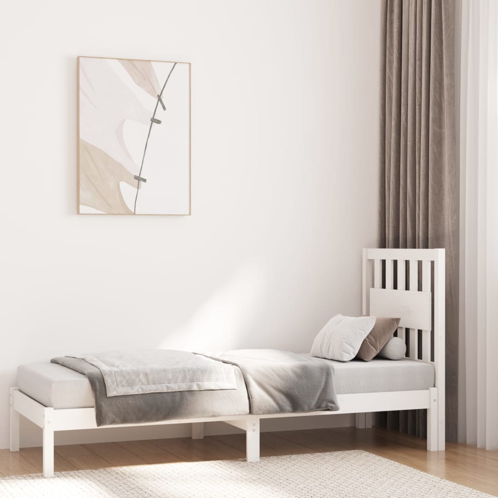 Bedframe massief grenenhout wit 75x190 cm is nu te koop bij PeponiXL, paradijselijk wonen!
