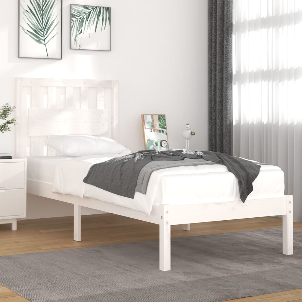 Bedframe massief grenenhout wit 90x200 cm is nu te koop bij PeponiXL, paradijselijk wonen!