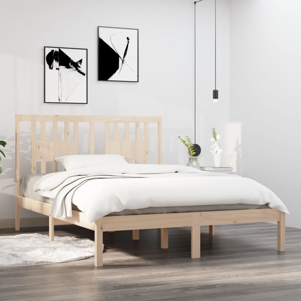 Bedframe massief hout 135x190 cm is nu te koop bij PeponiXL, paradijselijk wonen!