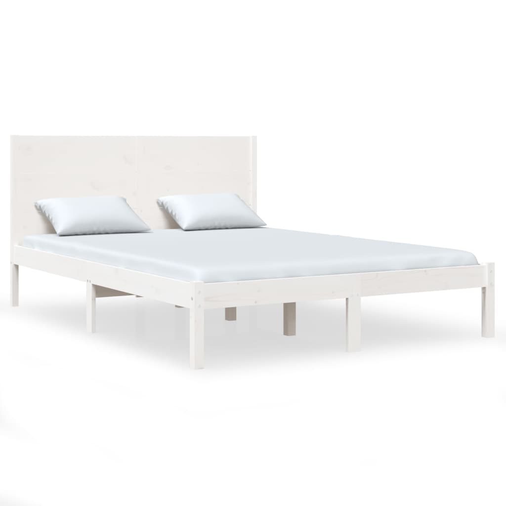 Bedframe zonder matras massief grenenhout wit 140x190 cm is nu te koop bij PeponiXL, paradijselijk wonen!