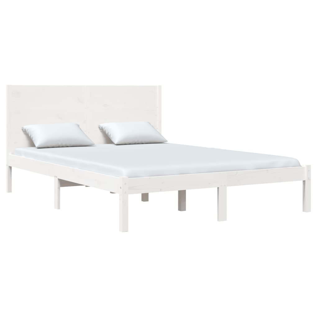 Bedframe zonder matras massief grenenhout wit 140x190 cm is nu te koop bij PeponiXL, paradijselijk wonen!