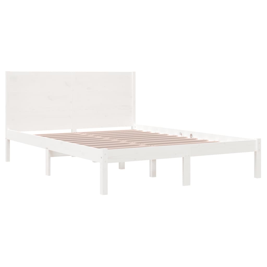 Bedframe zonder matras massief grenenhout wit 140x190 cm is nu te koop bij PeponiXL, paradijselijk wonen!
