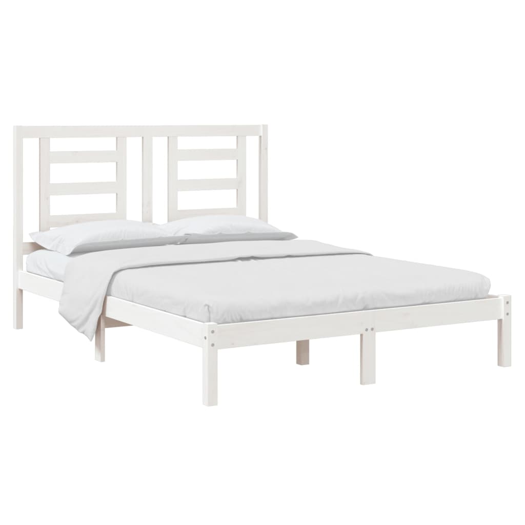 Bedframe zonder matras massief grenenhout wit 140x190 cm is nu te koop bij PeponiXL, paradijselijk wonen!