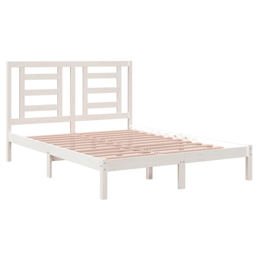 Bedframe zonder matras massief grenenhout wit 140x190 cm is nu te koop bij PeponiXL, paradijselijk wonen!