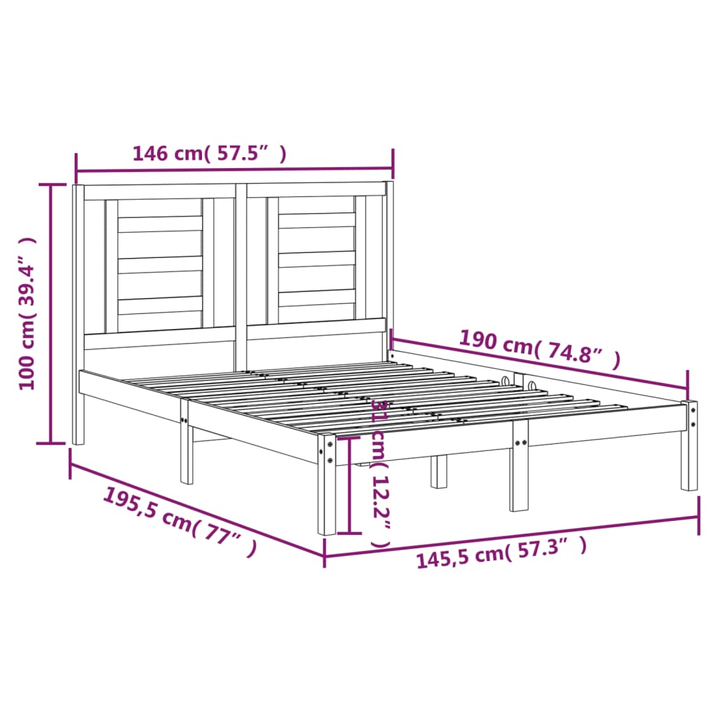 Bedframe zonder matras massief grenenhout wit 140x190 cm is nu te koop bij PeponiXL, paradijselijk wonen!