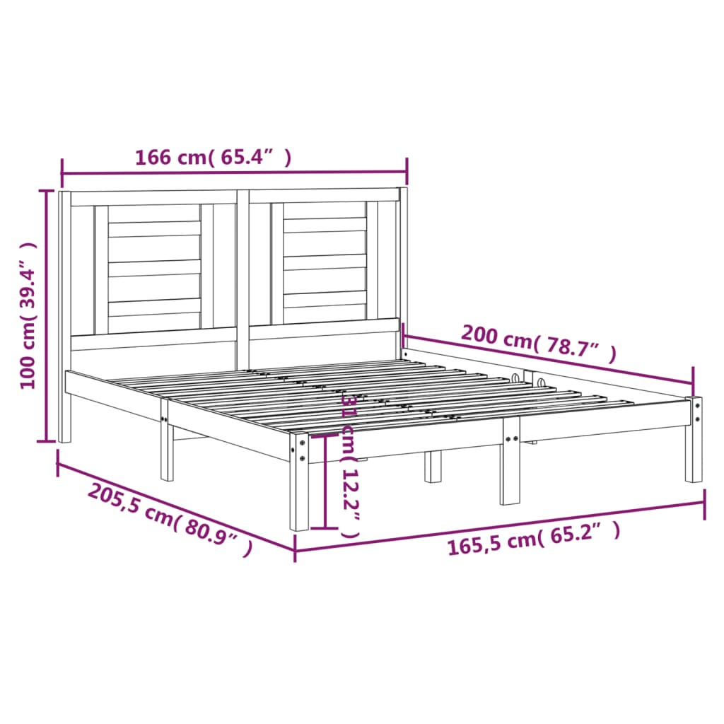 Bedframe zonder matras massief grenenhout 160x200 cm is nu te koop bij PeponiXL, paradijselijk wonen!
