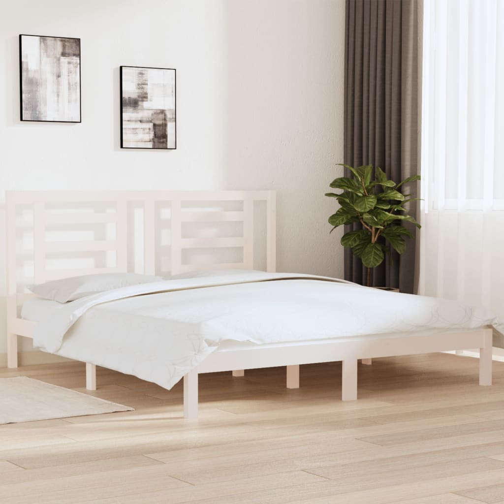 Bedframe massief hout wit 180x200 cm is nu te koop bij PeponiXL, paradijselijk wonen!