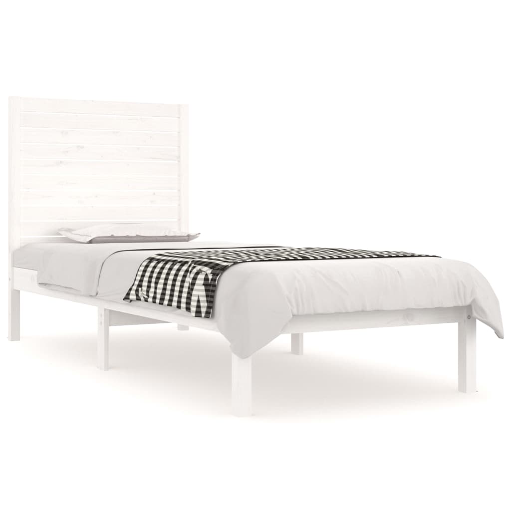 Bedframe massief hout wit 75x190 cm is nu te koop bij PeponiXL, paradijselijk wonen!