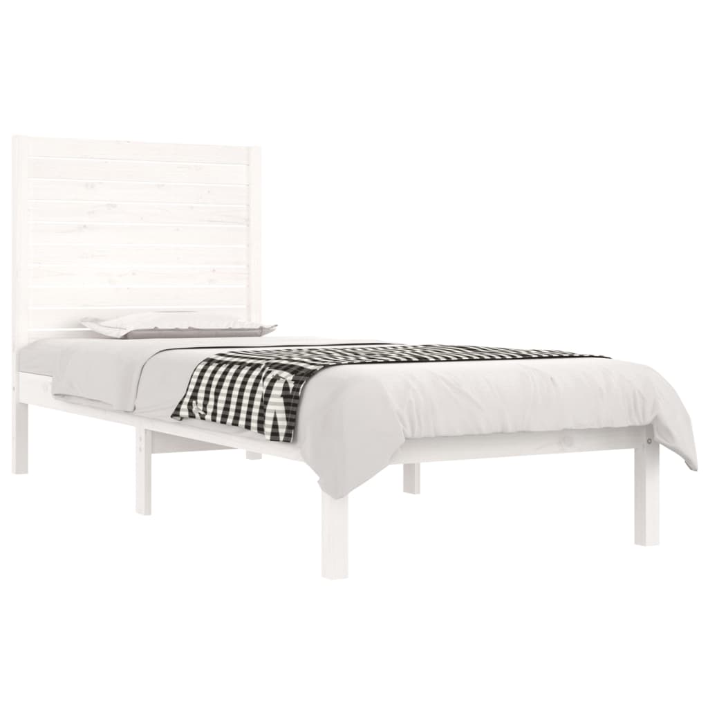 Bedframe massief hout wit 75x190 cm is nu te koop bij PeponiXL, paradijselijk wonen!