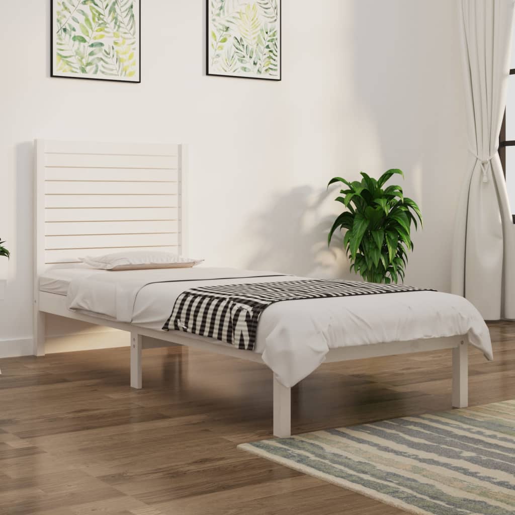 Bedframe massief hout wit 75x190 cm is nu te koop bij PeponiXL, paradijselijk wonen!