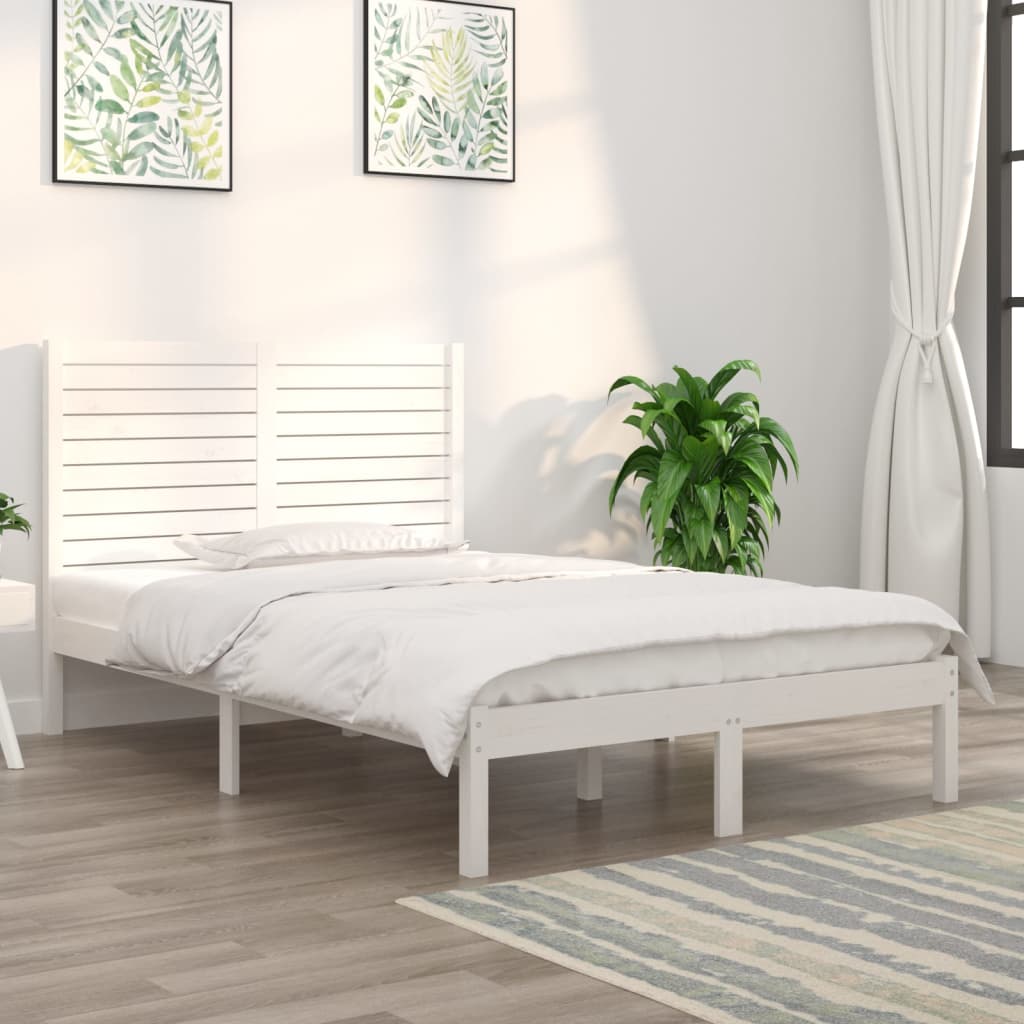 Bedframe massief hout wit 140x190 cm is nu te koop bij PeponiXL, paradijselijk wonen!