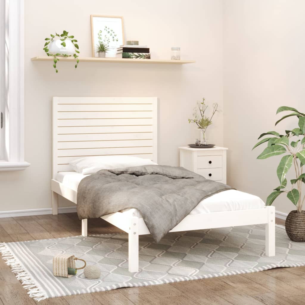 Bedframe massief hout wit 90x200 cm is nu te koop bij PeponiXL, paradijselijk wonen!