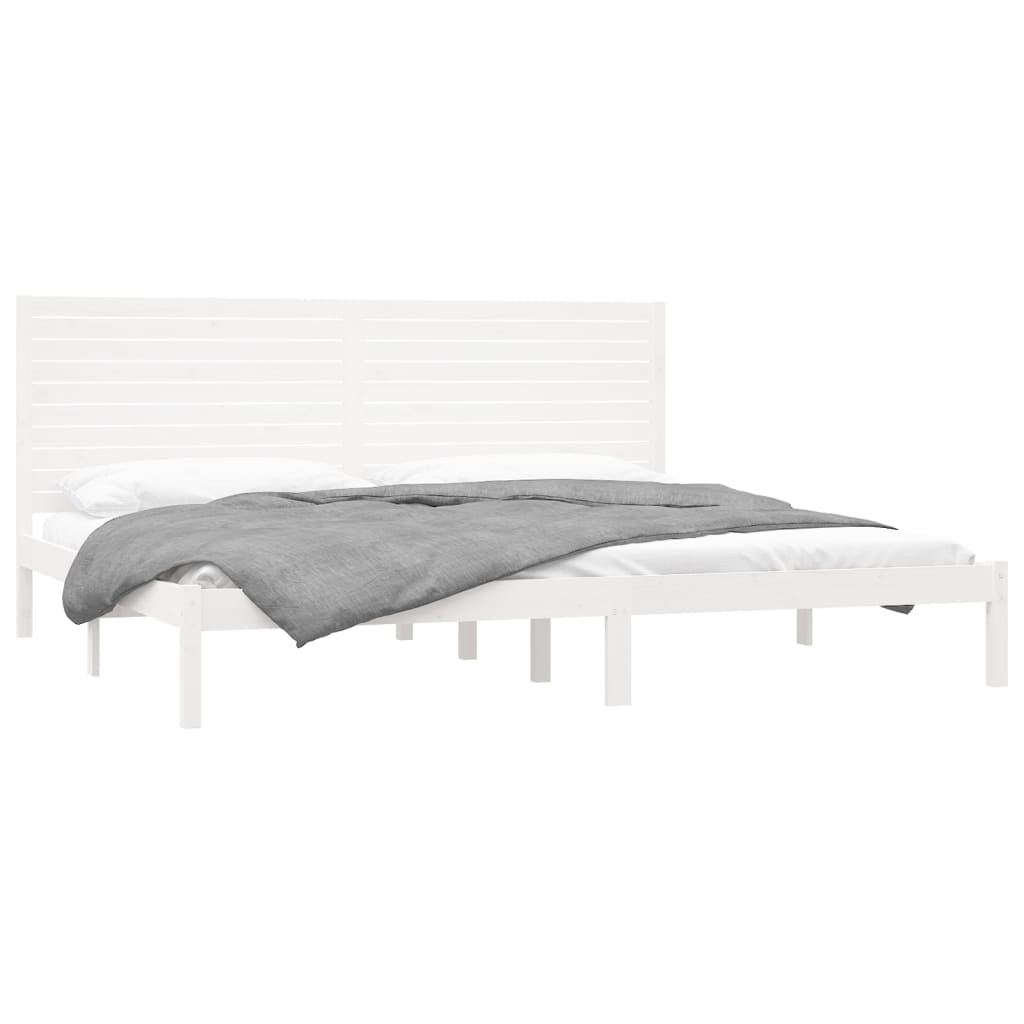 Bedframe massief hout wit 200x200 cm is nu te koop bij PeponiXL, paradijselijk wonen!