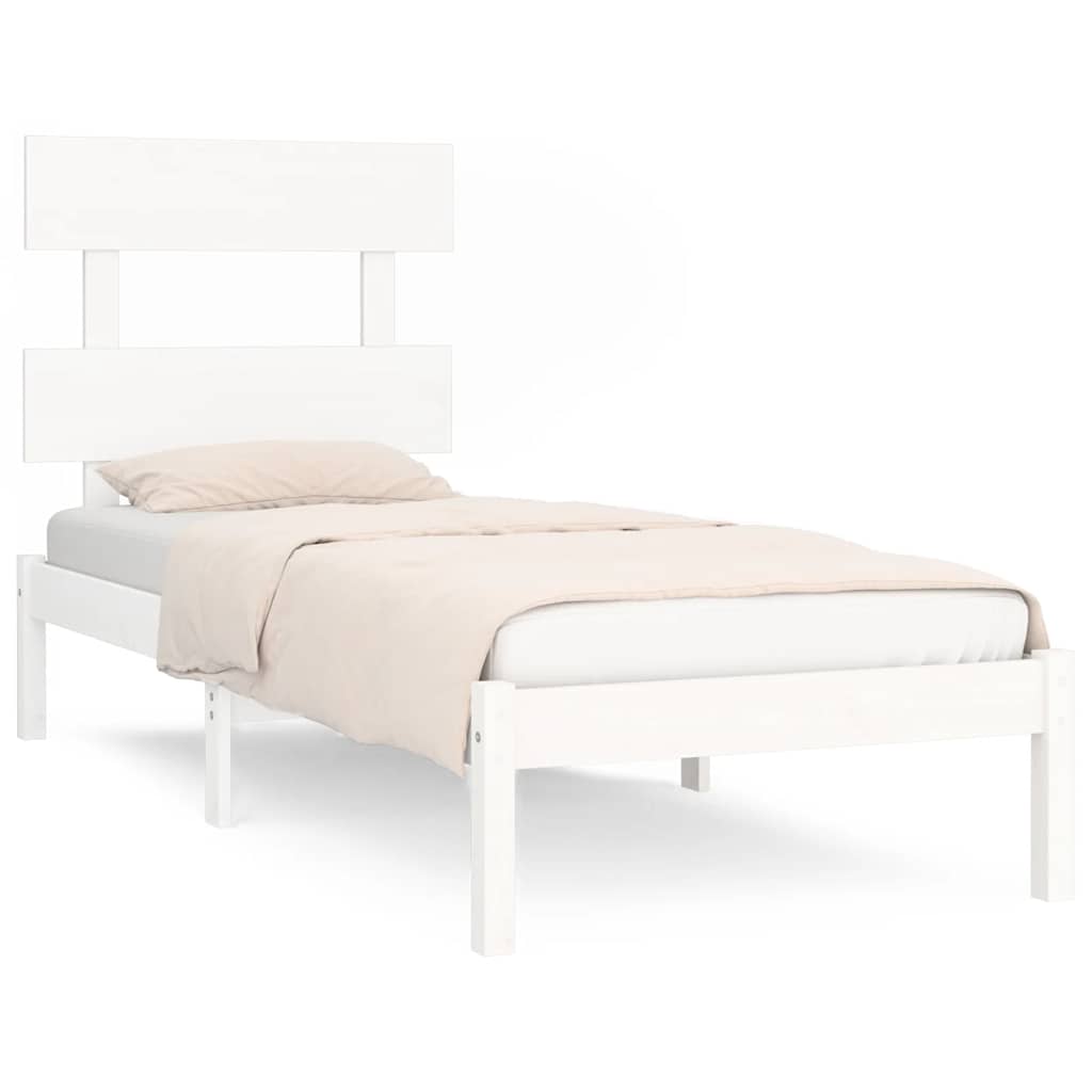 Bedframe massief hout wit 90x190 cm is nu te koop bij PeponiXL, paradijselijk wonen!