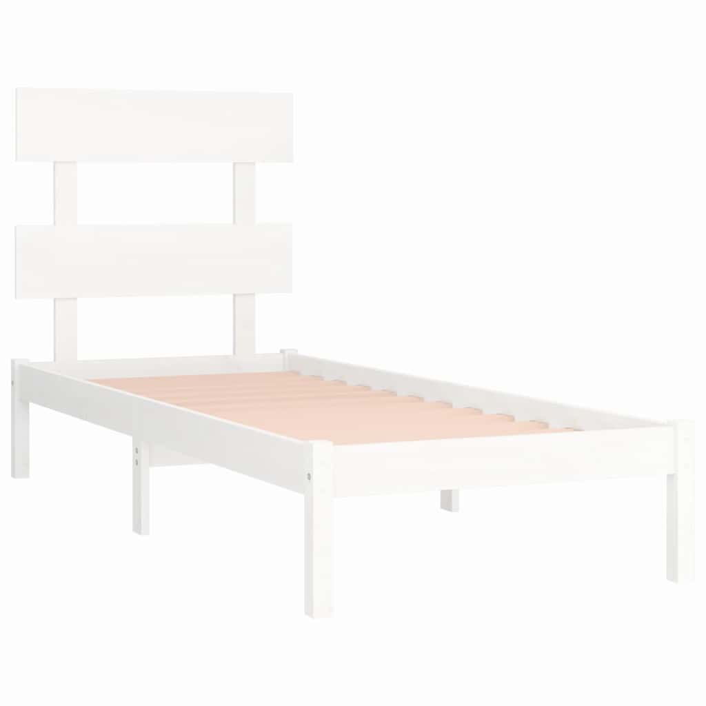 Bedframe massief hout wit 90x190 cm is nu te koop bij PeponiXL, paradijselijk wonen!