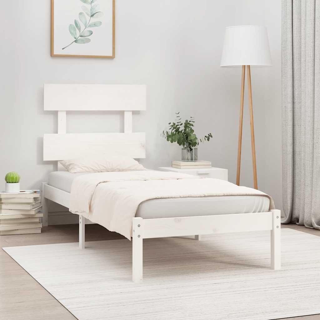 Bedframe massief hout wit 90x190 cm is nu te koop bij PeponiXL, paradijselijk wonen!