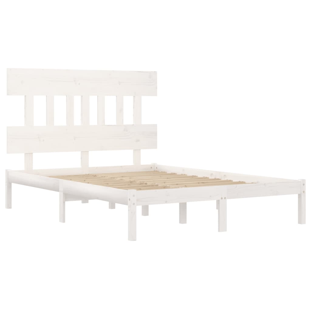 Bedframe massief hout wit 140x190 cm is nu te koop bij PeponiXL, paradijselijk wonen!