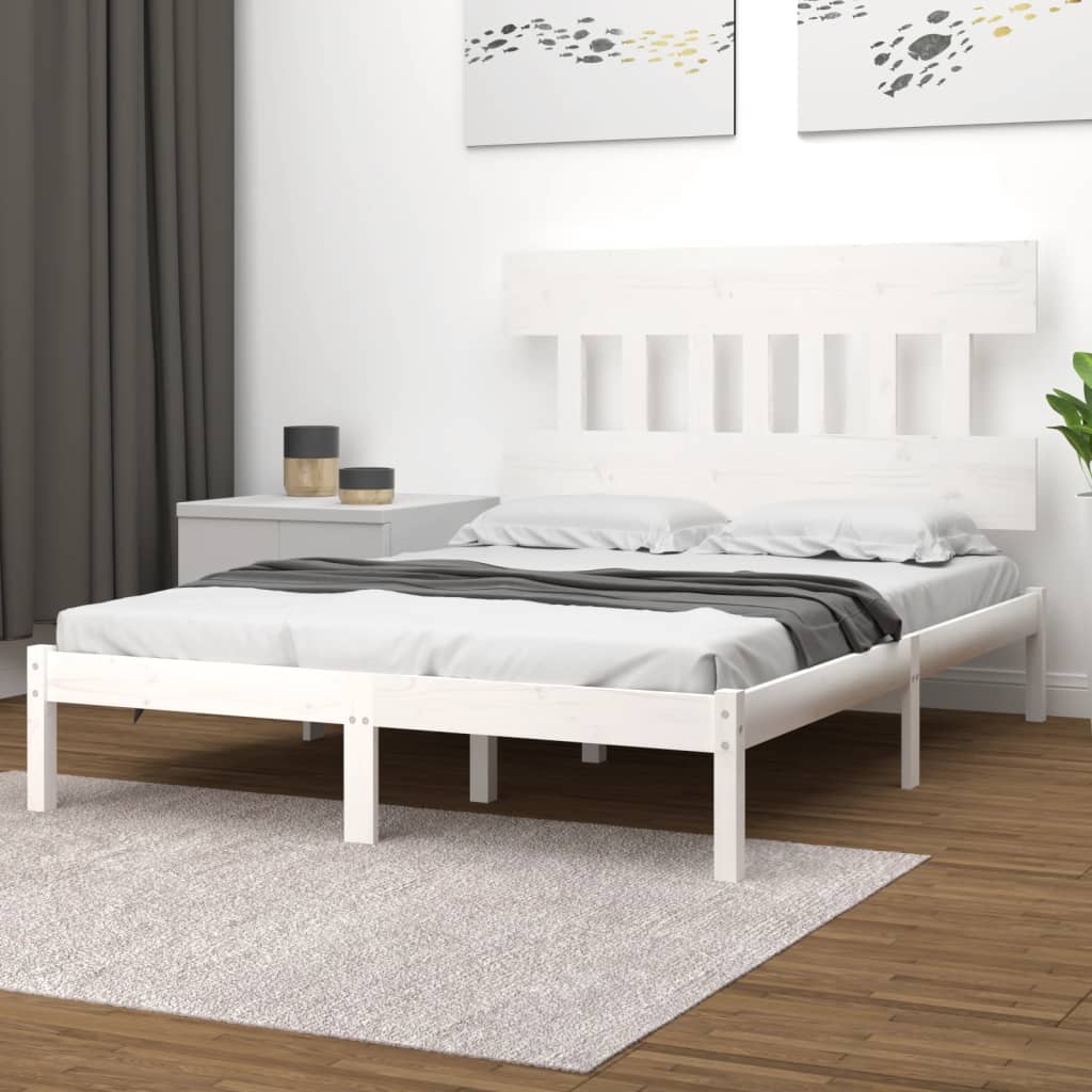 Bedframe massief hout wit 140x190 cm is nu te koop bij PeponiXL, paradijselijk wonen!