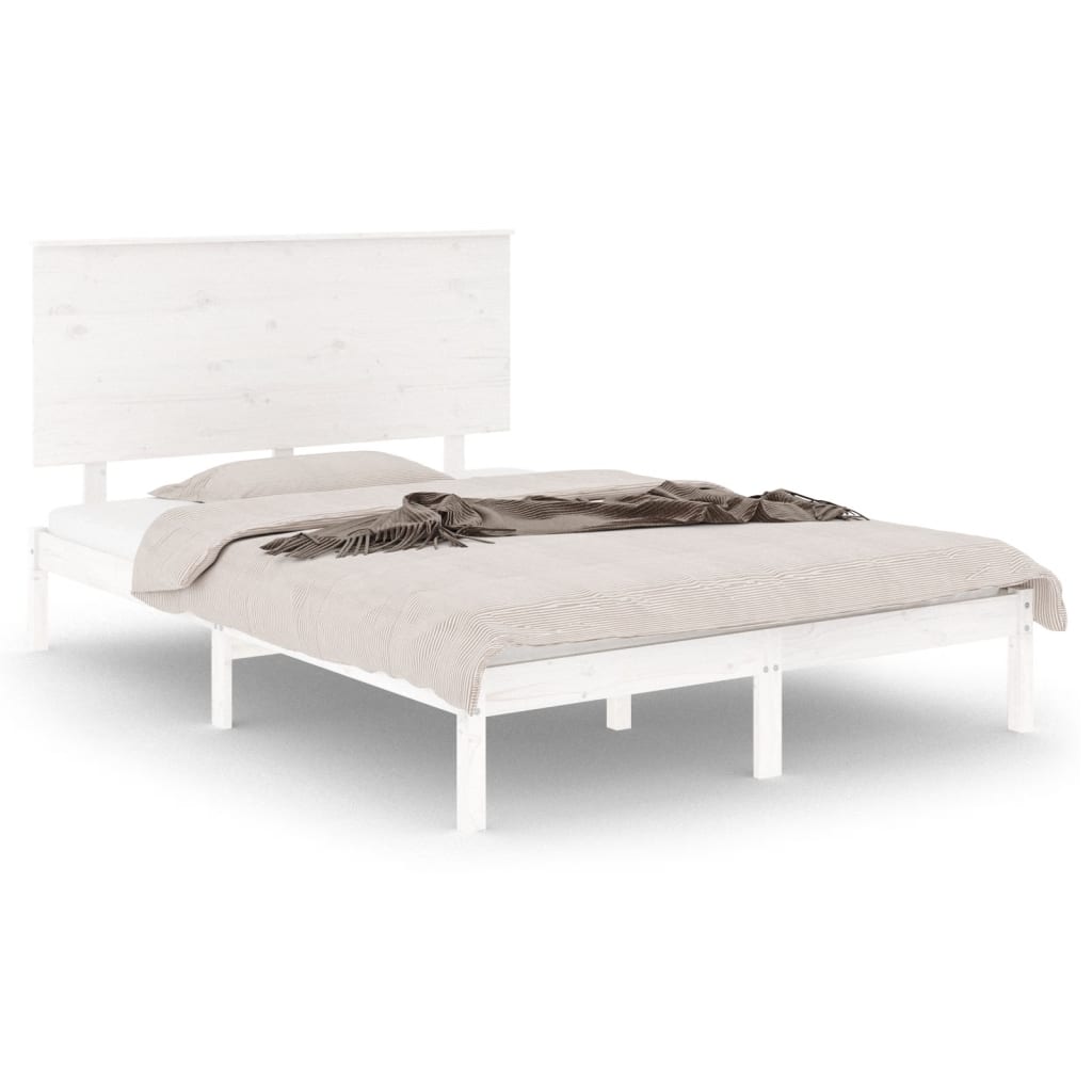 Bedframe zonder matras massief grenenhout wit 140x190 cm is nu te koop bij PeponiXL, paradijselijk wonen!
