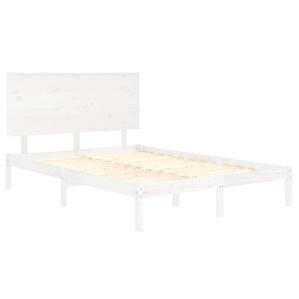 Bedframe zonder matras massief grenenhout wit 140x190 cm is nu te koop bij PeponiXL, paradijselijk wonen!