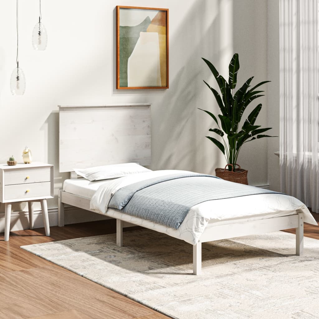 Bedframe zonder matras massief grenenhout wit 140x200 cm is nu te koop bij PeponiXL, paradijselijk wonen!