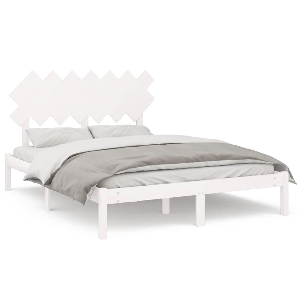 Bedframe massief hout wit 140x190 cm is nu te koop bij PeponiXL, paradijselijk wonen!