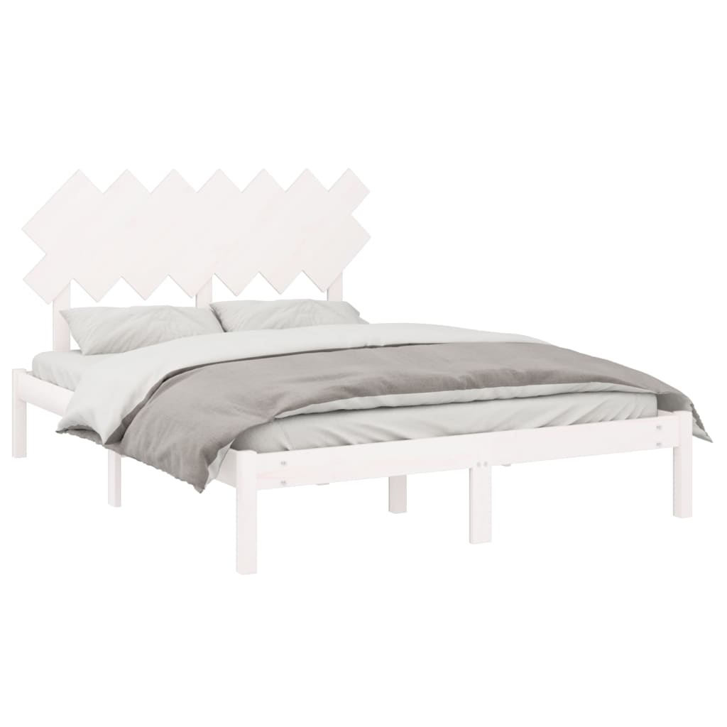 Bedframe massief hout wit 140x190 cm is nu te koop bij PeponiXL, paradijselijk wonen!