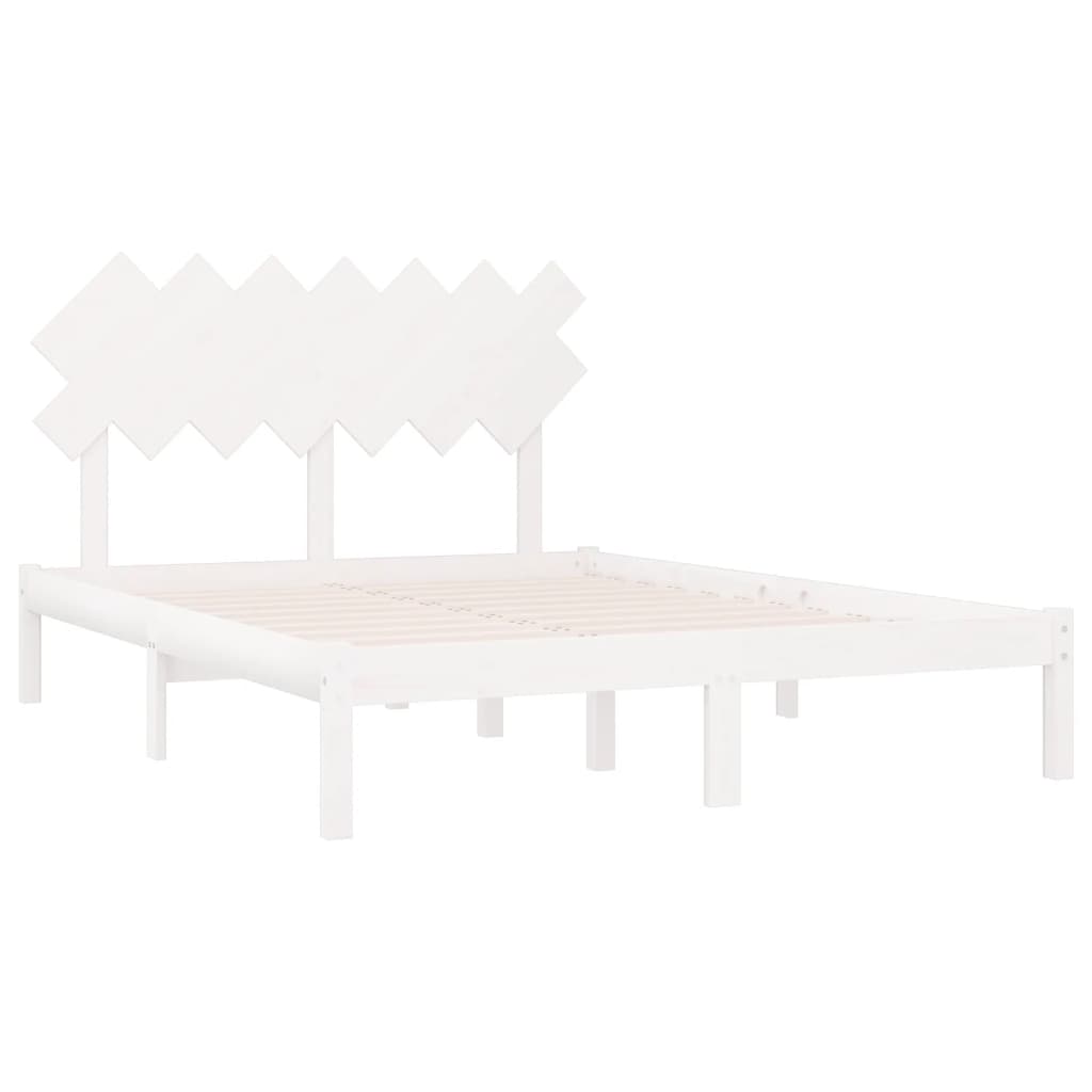 Bedframe massief hout wit 140x190 cm is nu te koop bij PeponiXL, paradijselijk wonen!