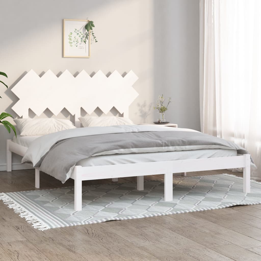 Bedframe massief hout wit 140x190 cm is nu te koop bij PeponiXL, paradijselijk wonen!